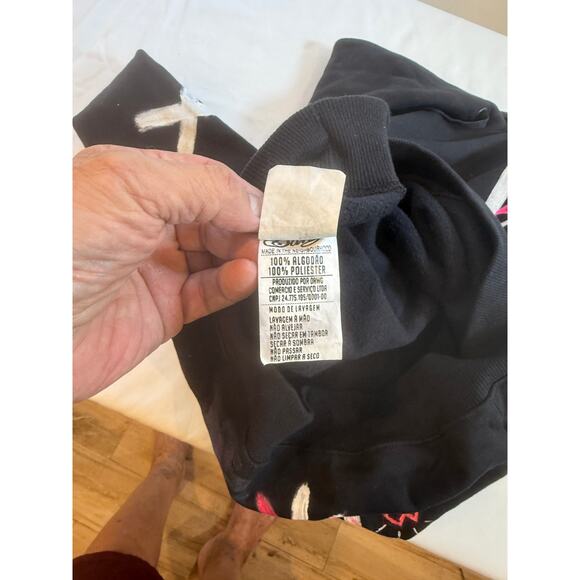 Hand Painted Graffiti Hoodie Black Devil Art Streetwear Pullover Size Small P - Picture 6 of 6